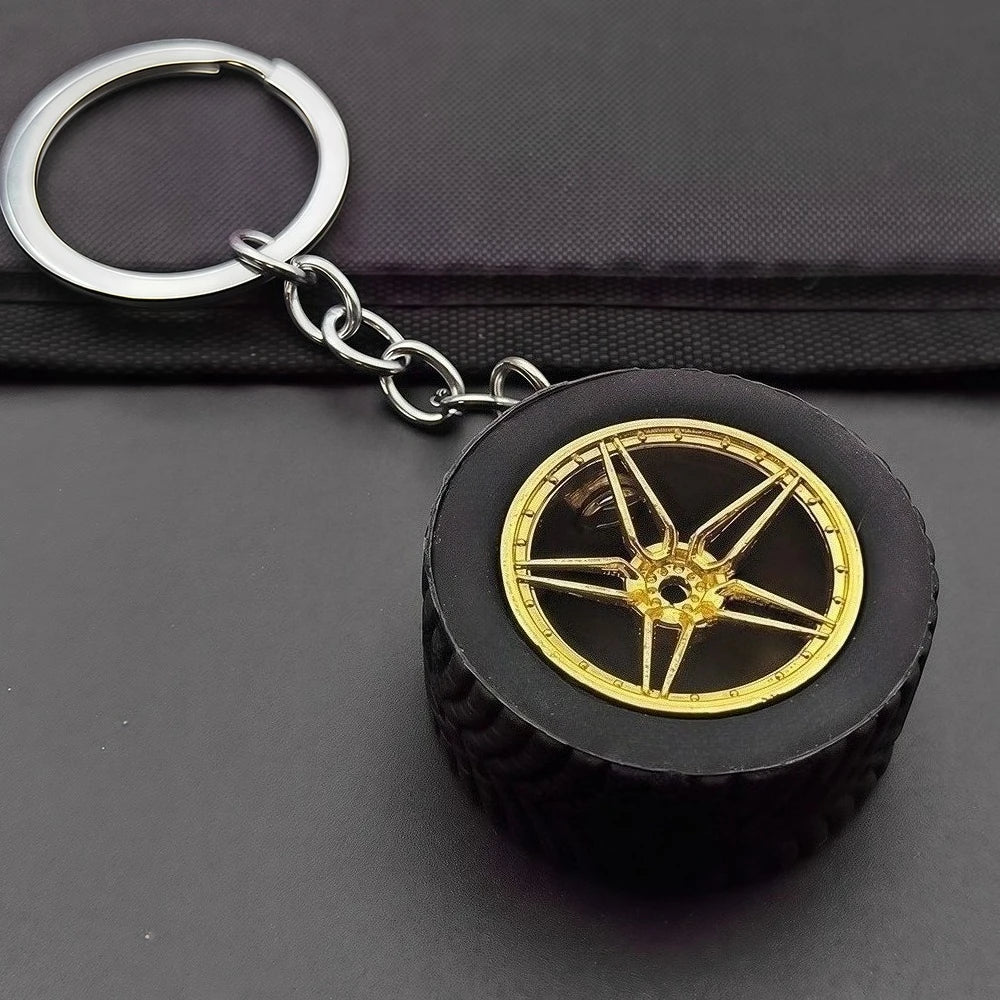 Originality Turbo Keychain Car Rims Product Metal Model Wheels Keyring Hot Wheels Birthday Decoration for Man Personalized Gift